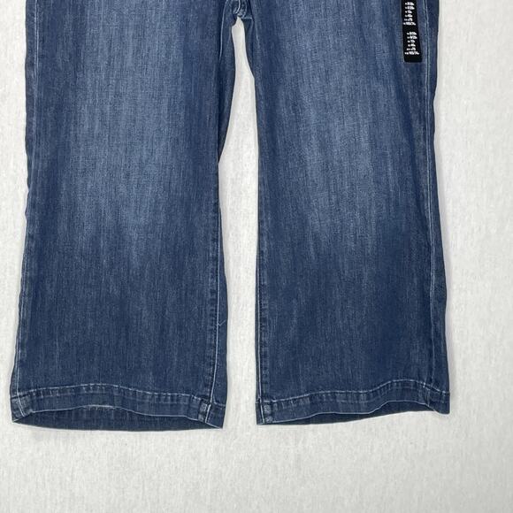 Gap Crop Jeans Culotte Size 8 Dark Wash Indigo Blue Wide Leg Stretch Fall NWT - Picture 2 of 16
